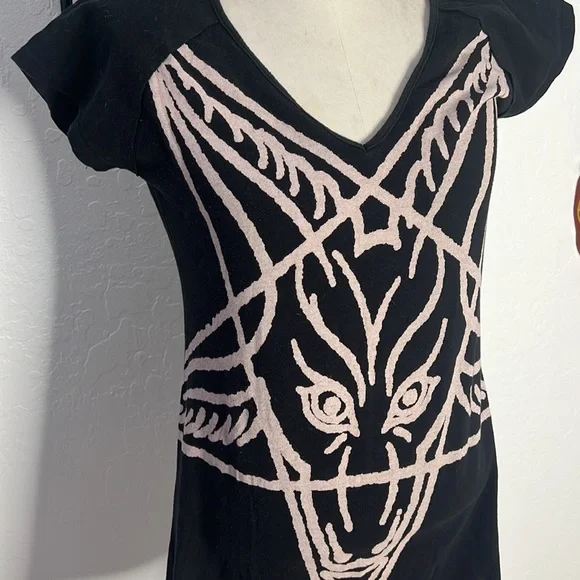 ๐ Kreepsville666 Baphomet Gothic Body Con Dress! ๐ค - Picture 2 of 8